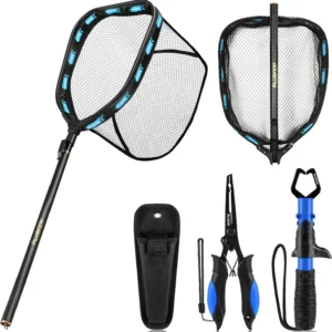 Telescoping Carbon Fiber Fishing Net with Floating Handle