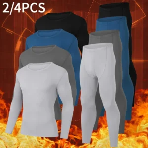 2/4 Piece Men's And Teenagers' Thermal Underwear Elastic