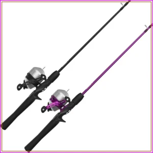Spincast Reel & 2-Piece Fishing Rod Combo, 5'6" Fiberglass Rod