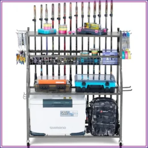 Fishing Rod Holder Storage for Poles, Tackle Box & Reel