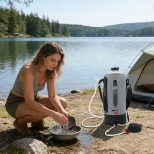 Camp Shower Outdoor Bathing Device with Air Pump for Showering/Washing