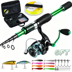 Graphite Telescopic Fishing Rod & Reel Combo