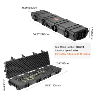 Hard Rifle Case 2 Casters Shockproof & Waterproof