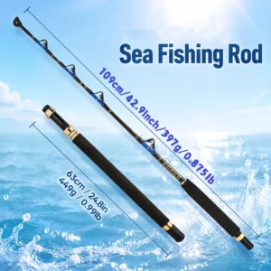 Big Game Trolling Rod 5'6 with 4+1 Roller Guides Deep sea fishing rod