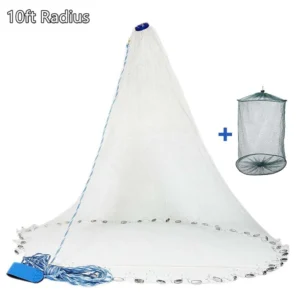 American Cast Net for Bait Fish 5/6/7/8/9/10ft Radius Cast Nets Heavy Duty Weights
