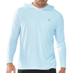 Men's UPF 50+ Rash Guard Hoodie Long Sleeve Fishing Quick Dry