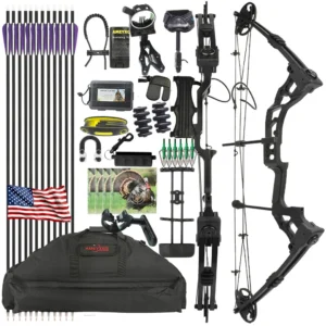 Compound Bow 0-70lbs Adjustable 80% Let-off 320fps Magnesium Riser Right Hand