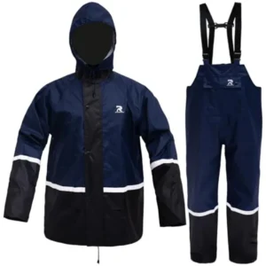 Rain Suits Men Waterproof Gear Rain Jacket with Bib Overalls