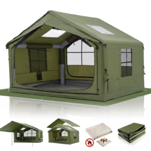 3-4 Person Inflatable Tent Set for Family with Waterproof Canopy/Rain  Blow up